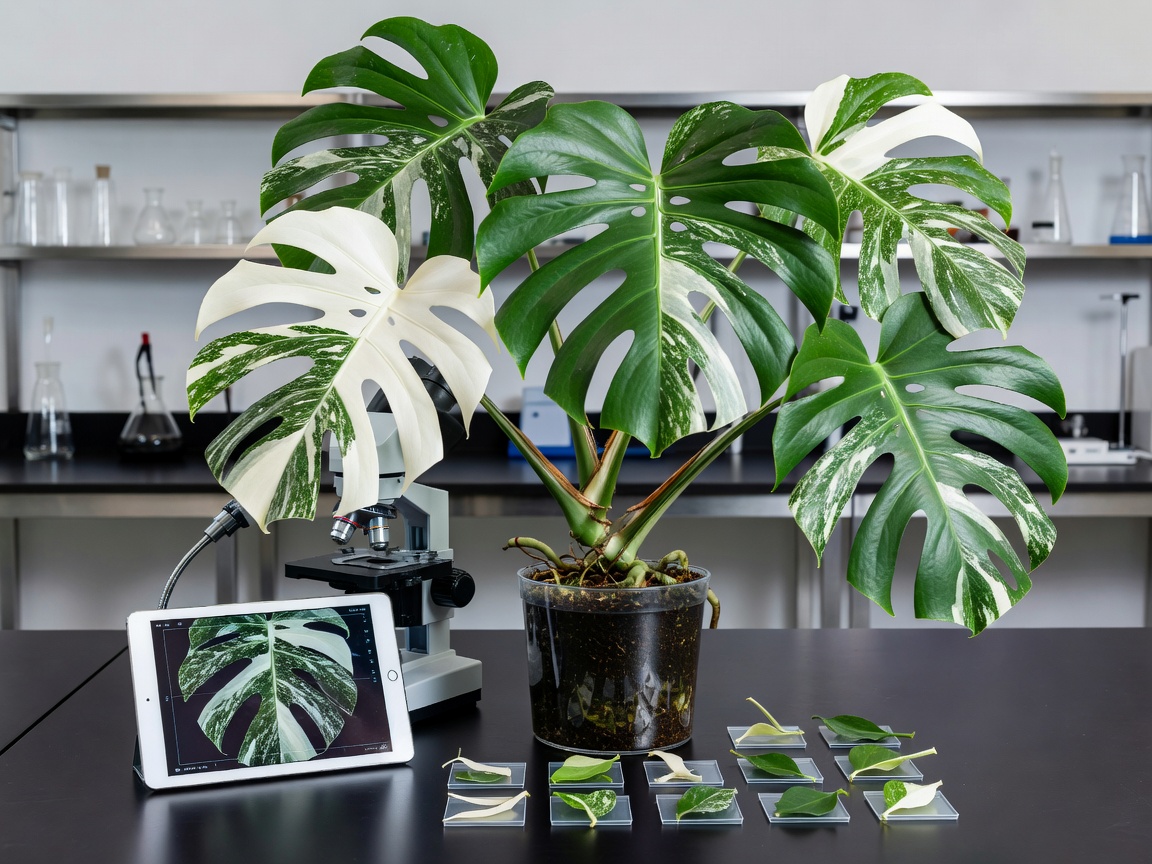 Monstera deliciosa Albo genetics validation laboratory investigation