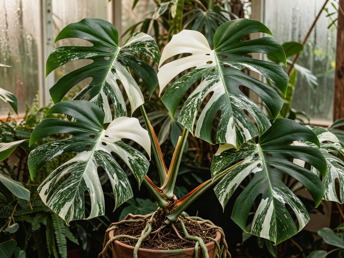Monstera deliciosa Albo 'Imperial Heritage' Leaf