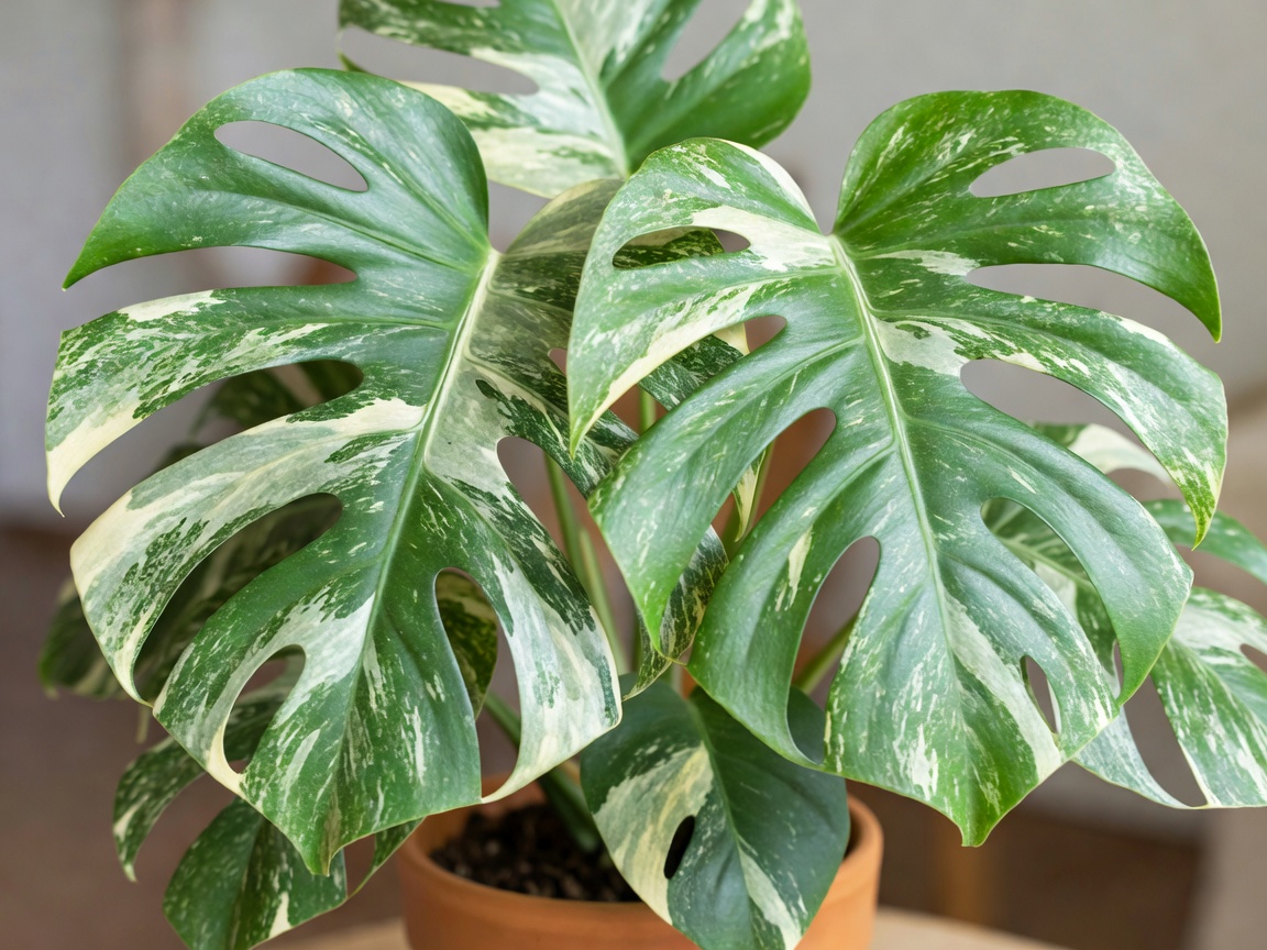 Monstera Deliciosa Mint Leaf Detail